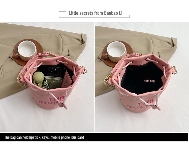 Women's Retro Fashion Bucket Bag - Single Shoulder & Crossbody Handbag