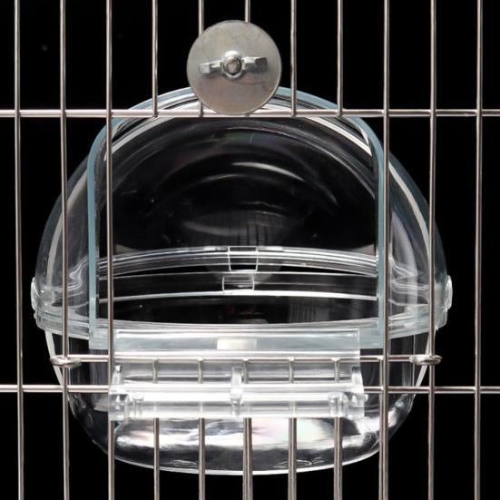 Parrot Bath 3 in 1 Hanging Birds Bath Transparent Parrot House Birdcage Bathing Box for Lovebirds Finches Parakeets