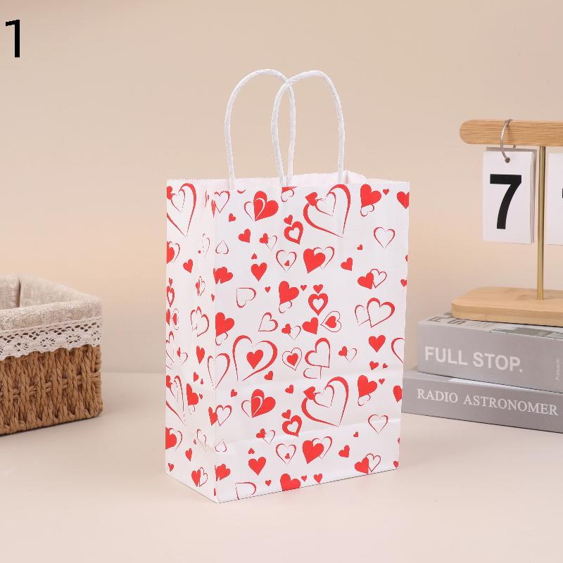 

6 шт. Паперова сумка-тоут на тему Дня святого Валентина, подарункова сумка, сумка у формі серця «Кохання», Весілля, Заручини, Річниці, День народження 1