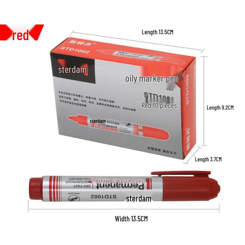 Refillable 700 Extra Bold Oil-Based Marker, Quick-Drying, Large Capacity, Big Tip, Blue/Black Pen