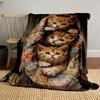 Three Ginger Kittens Printed Blanket bedroom Blanket for Livingroom Couch lunch break Soft throw for Friend's festival Gift