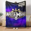 Wrestlemania Personalized Name Blanket Multi-purpose Customizable Blanket Soft Warm Cozy Great for Couch Home Decor Living Room Seaside All-Season Use