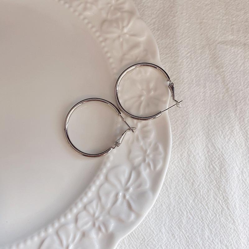 Astronomical Ring Earrings for A Cold and Elegant Style. Versatile Metal Ear Hoops with Silver Pins As Jewelry.