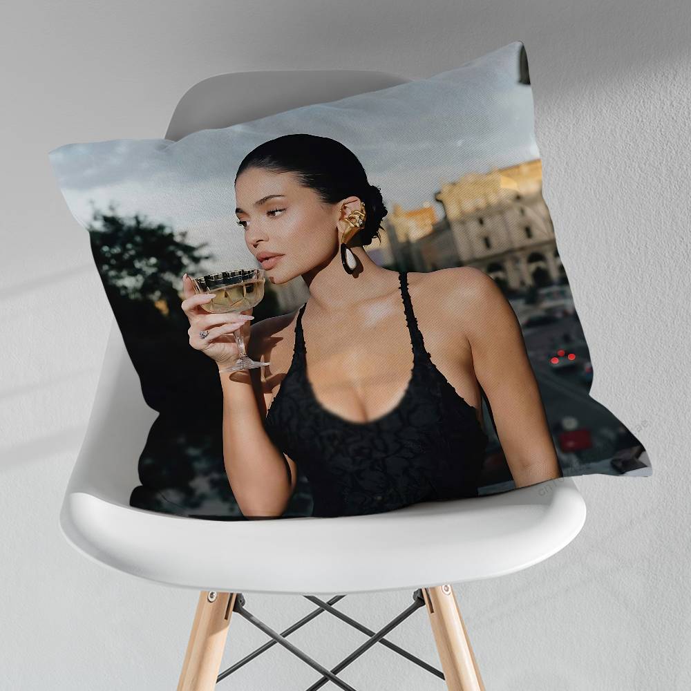 Sexy KKylie JJenner Actor Various Sizes Square Pillow Case For Car Home Bedchamber Decor Birthday Gift