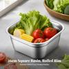 Square Stainless Steel Mixing Bowl Induction Compatible for Countertop Use