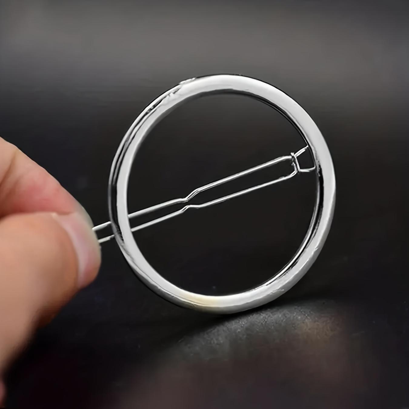 

Элегантная круглая заколка для волос - Прочный золотистый аксессуар для волос для женщин и мужчин, Унисекс, для повседневной укладки, Милые аксессуары для волос,