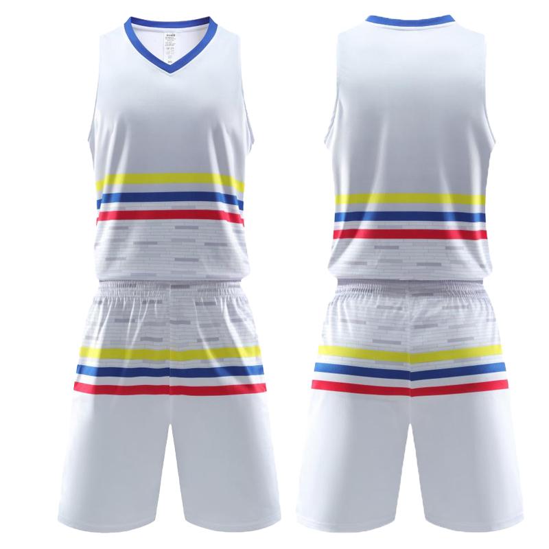 Adult Kids Basketball Jersey Set Child Men Blank Basketball Uniforms Goal Throw Training Vest Double Pocket Shorts Sports Suit