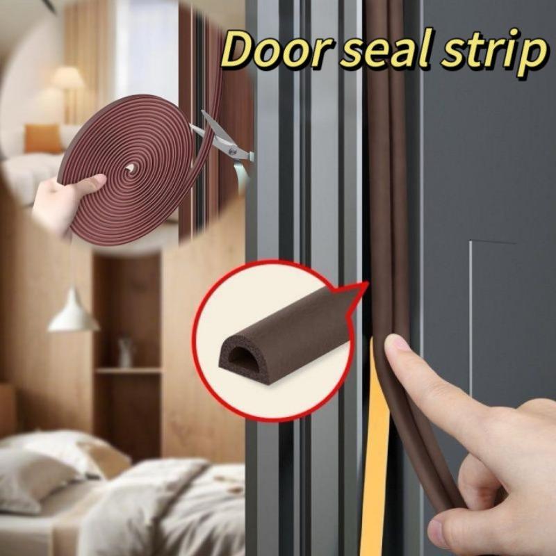 10/5m Weather Stripping Door Seal Window and Door Door Seal Strip Soundproofing Self-Adhesive Backing D-Shape Door Weather Strip