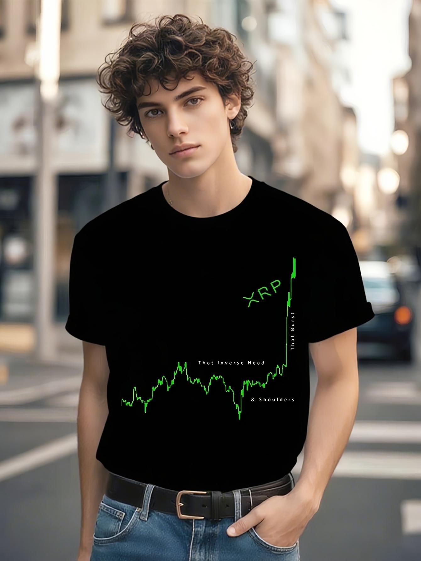 XRP Ripple Cryptocurrency Tshirt - Black with Green Graph... XXXXL