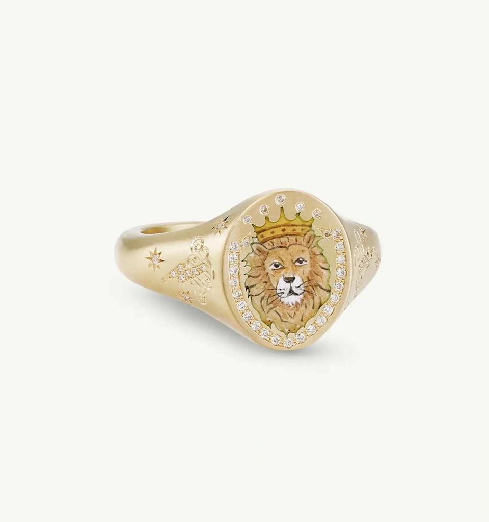 Titanium Steel Fashion Light Luxury Painted Seal Statement Ring Butterfly Love Rabbit Flower Personality Design Sense 18K