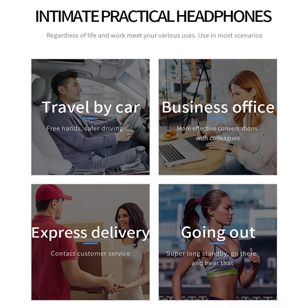 Bluetooth 5.0 Kulaklık Handsfree İş Kulaklık Kablosuz Spor Kulaklık Su Geçirmez Gürültü Azaltma Kulaklık