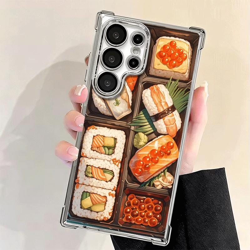 Delicious Sushi Bento Plating Phone Case For Samsung Galaxy S24 S25 FE S26 Edge S23 Ultra S22 S21 Plus S20 Anti-Fall Airabag Cov