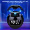 Bluetooth-compatible 5.0 Speaker with LED Digital Alarm Clock Music Player Wireless Ball Shape Clock Speaker Mini BT Speaker
