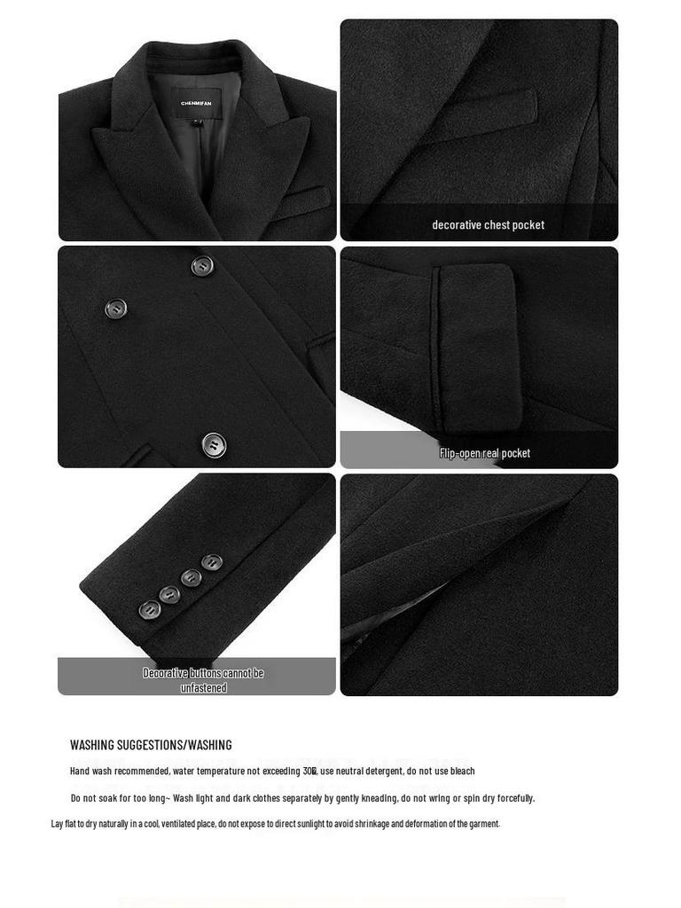 Women's Elegant White Wool Coat - Slimming High-End Winter 2024 Down Liner