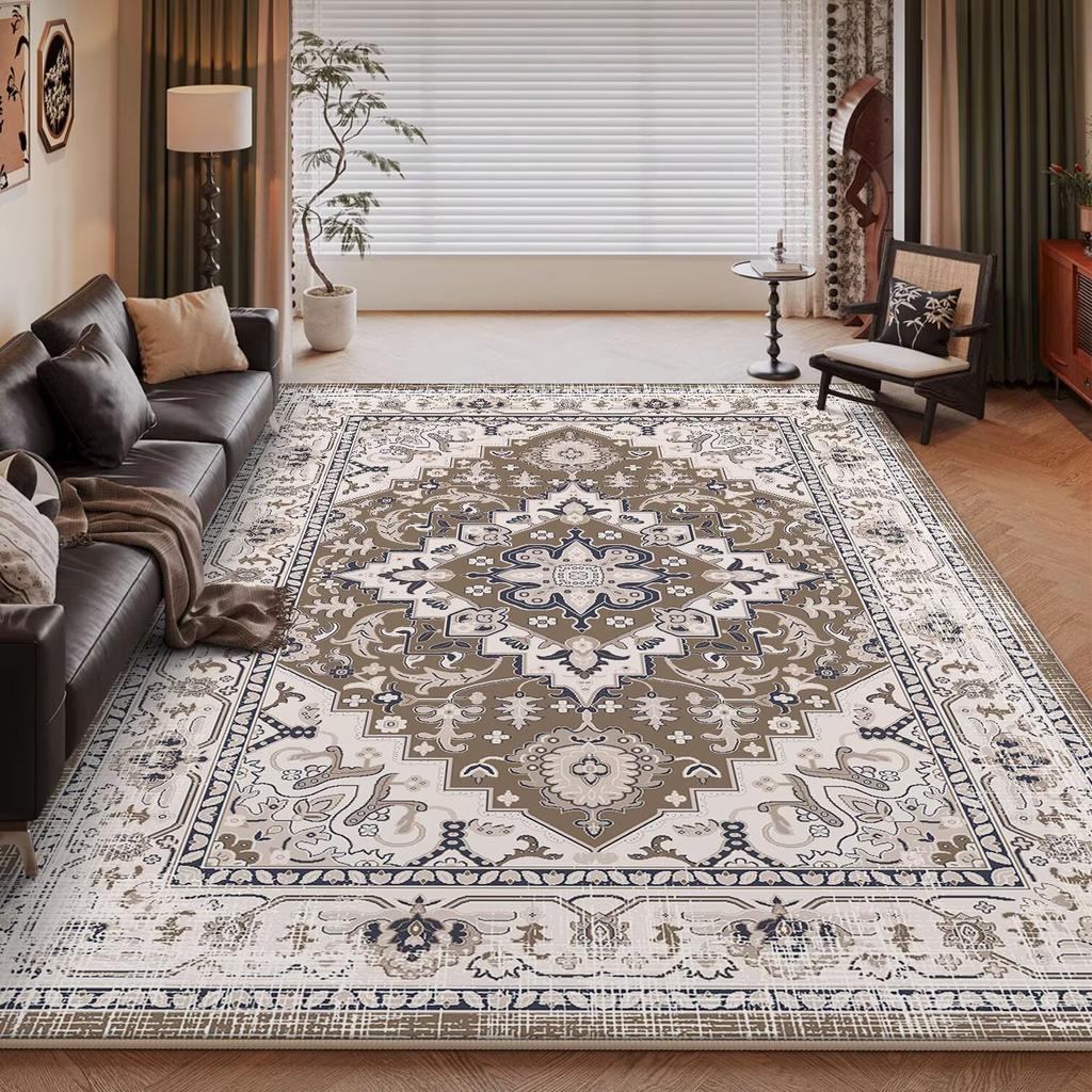 Persian Retro Soft Carpet Living Room Decoration Home Sofa Easy Clean Rug Large Area Bedroom Bedside Non-slip Plush Floor Mats