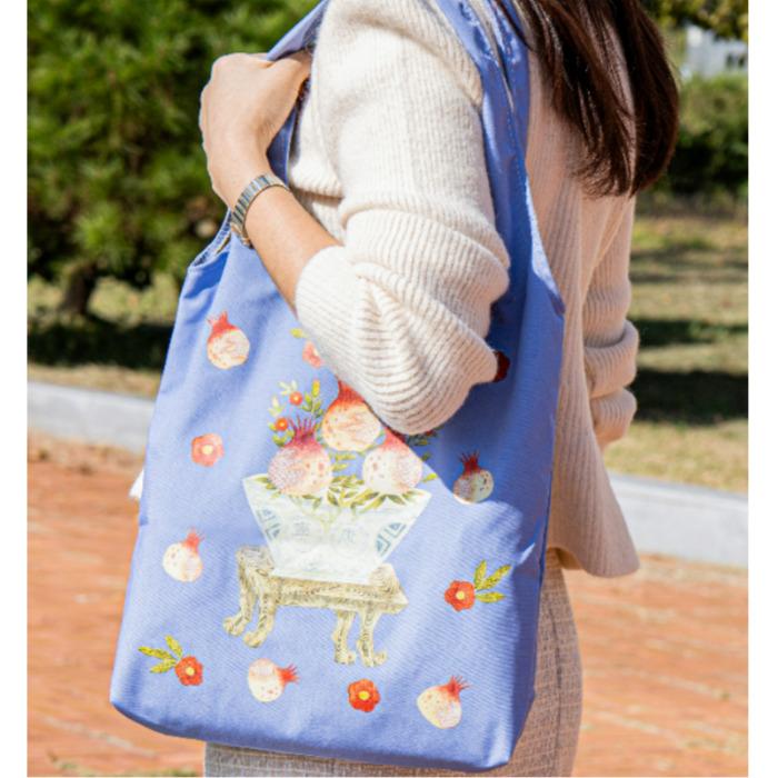 Korean Minhwa Eco-Friendly  Basket Bag – Blue