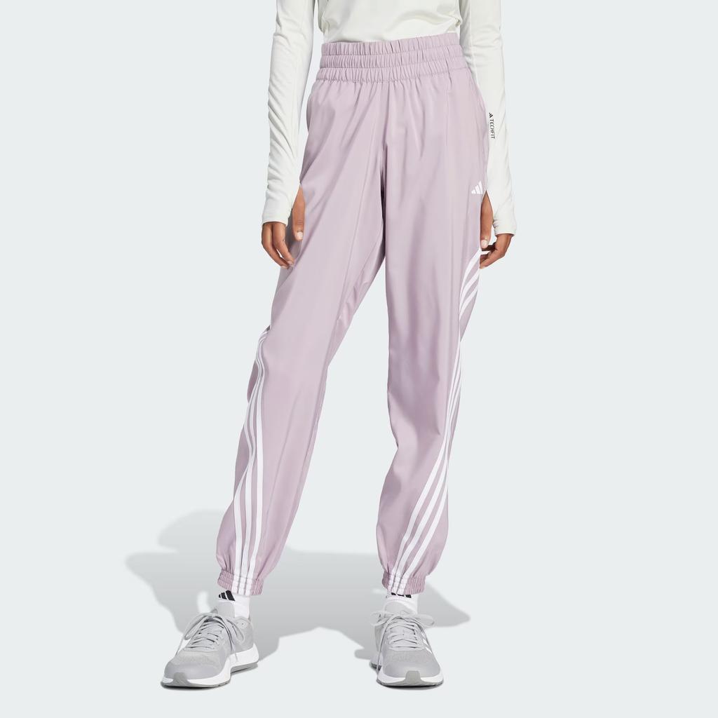 Adidas Train Icons Woven Joggers Women Bottoms Grey Purple IS8069