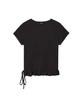 Lense Eyelet Frill Half T-Shirt Black