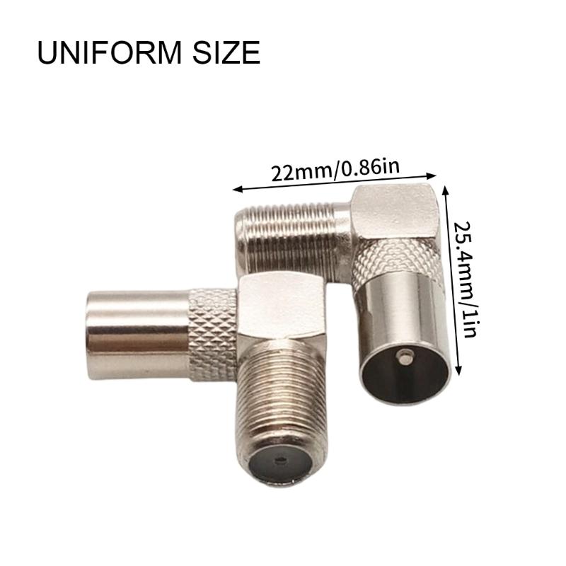 90 Degree Right Angle F Female To Male Adapter Alloy Texture Cable Connector Suitable for Signal Transmission