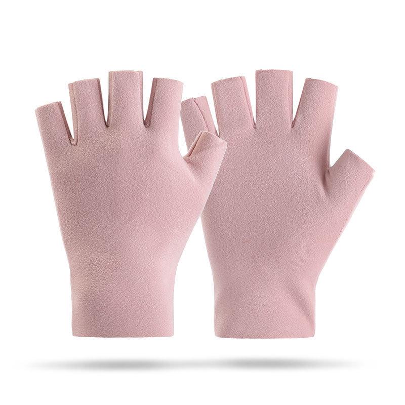 Women's Winter Plush Half-Finger Thermal Fleece Gloves - Skin-Friendly for Typing and Writing