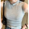 Round Neck Knit Tank Top Straps Crop Tops Women Summer Camis Solid Color Yoga Camisole Fashion SportsTube Female Sleeveless Cropped Y2K Girl Clothes