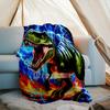 1PC Custom Name Dinosaur Power outdooor Flannel blankets Patterns Throw Blanket All-Season Soft Gift for Couch, Bed, Camping gifts