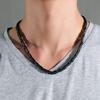 Rockyu Popular Brand Magnetic Necklace for Men and Women Stainless Steel Chain Black Hypoallergenic Stiff Shoulder Necklace Black Gold Dragon Crest