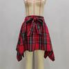 Plaid Skirt High Waist A-Line Ort Skirt Dance Sle Student Casual Women's Irregular Bow Id Pattern Cotton Spring Autumn Skirt