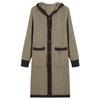 Knitted Hooded Cardigan Jacket for Women Loose and Thick Long Sweater Coat Over The Knee Cardigan for Women