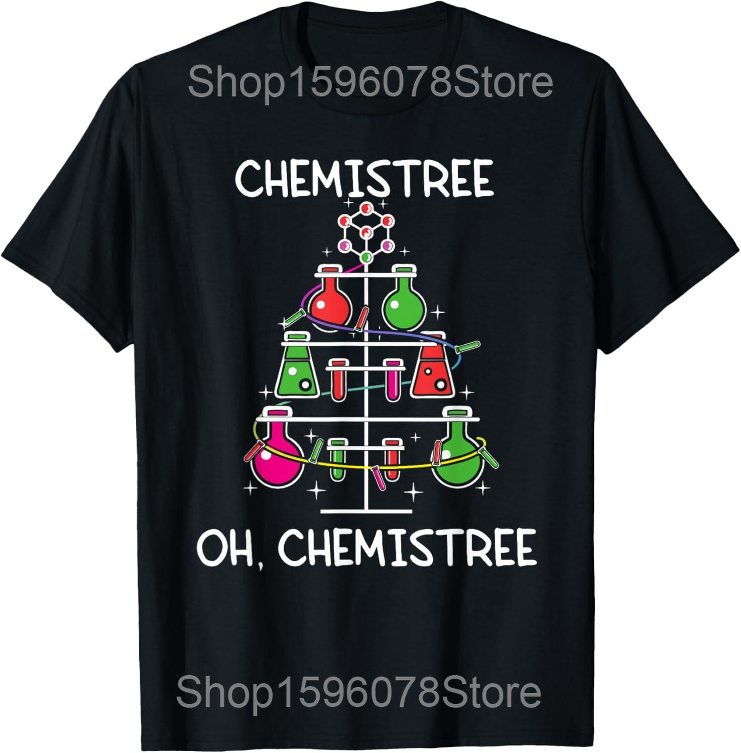 О, Химическая Ёлка Chemistree Химическая Рождественская Ёлка Химия Рождество Футболки Мужские Женские Хлопок Юмор Уличная Одежда Короткий Рукав Унисекс Одежда S
