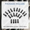 Extended Forged Aluminum Tuner Racing Lug Nut 20PCS - M14X1.5 Thread, 60MM Length, Black