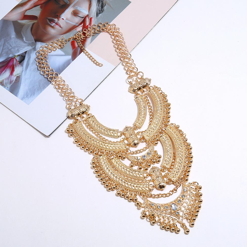 Long Necklace Vintage Multi Layered Collarbone Chain For Fashion Enthusiasts