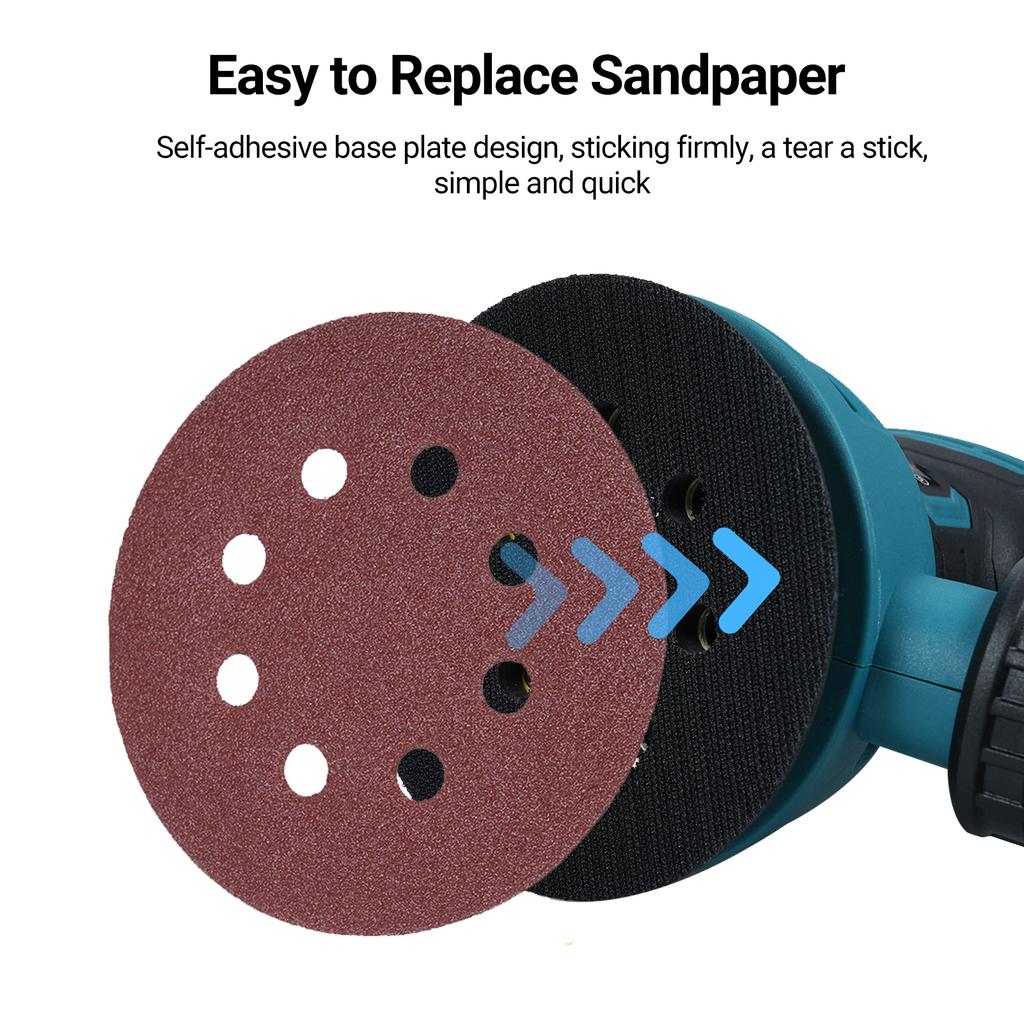 5-calowa szlifierka mimośrodowa z 15 papierami ściernymi 12000 obr./min 6 zmienna prędkość szlifierki wysoka