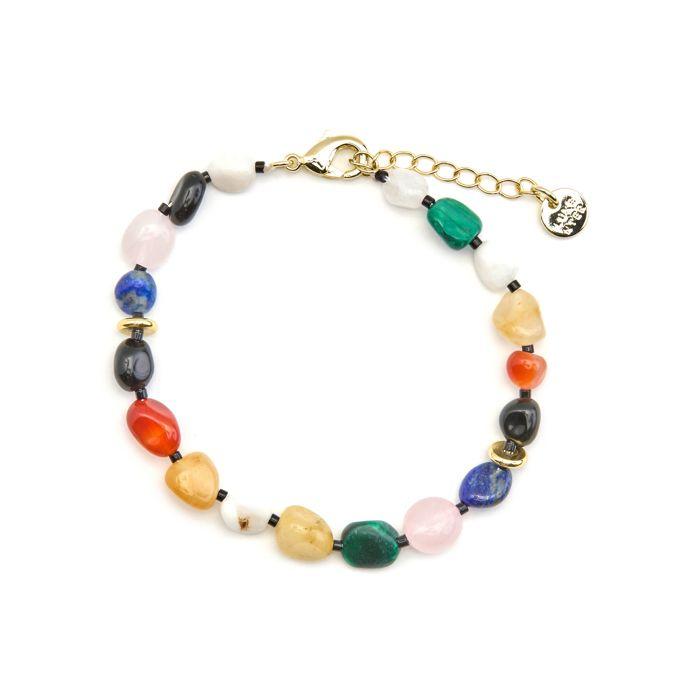 Bracelet Luxenter avec pierre naturelle multicolore finition or 18k - Ilisen