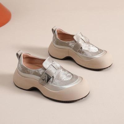 Γυναικεία Ρετρό Δερμάτινα Slip-On Αθλητικά Παπούτσια - Δροσερά Καθημερινά Παπούτσια Χαμηλού Κορψίματος για Άνοιξη/Καλοκαίρι