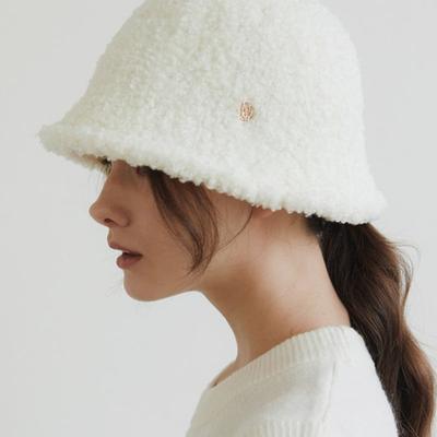 Halden Hairy Boucle Bucket Hat (C041_ivory)