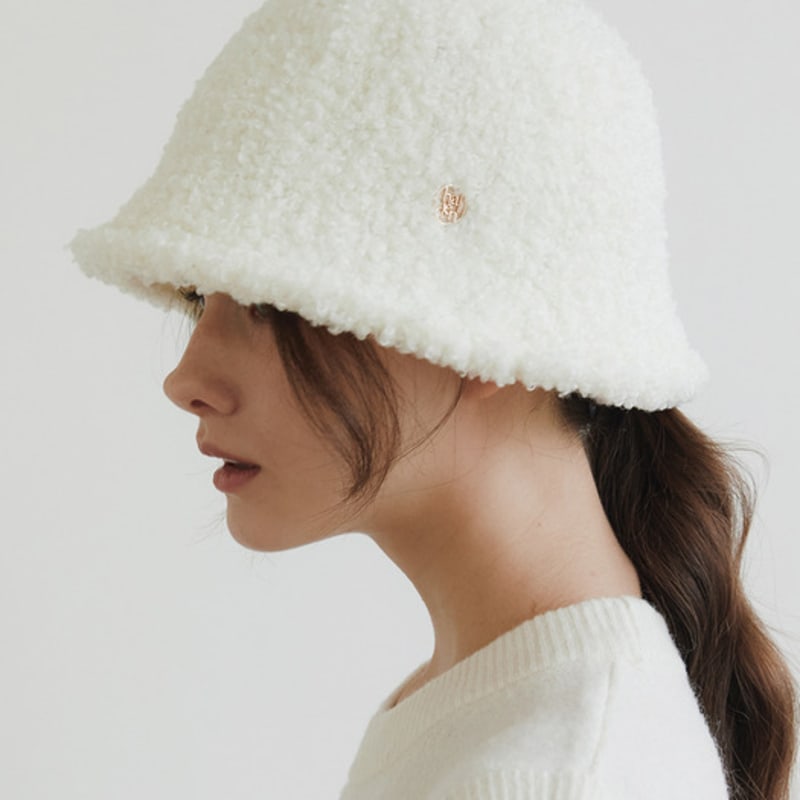 

halden hairy boucle bucket hat (C041_ivory) ivory