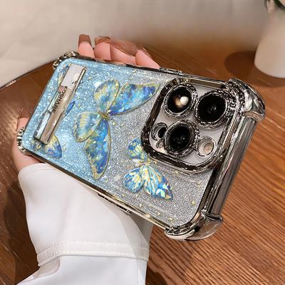Schmetterlingshalterung Geeignet für Apple 15 Promax Handyhülle 14 Galvanisiert Sturzsicher 13 Transparent 16 Silikon 11