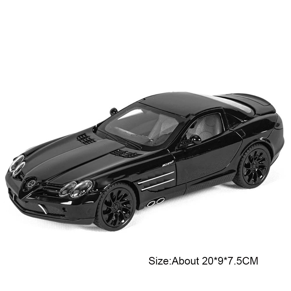 1:24 SLR GTR F1 Sports Car Model Toy Alloy Diecast Shock Absorption Supercar Sound Light Doors Opened Models Kids Christmas Toys