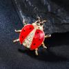 Weiman Red Insect Ladybug Brooches Luxury Women Fashion Rhinestone Crystal Gold Plated Alloy Customize Designer Brooch Pins
