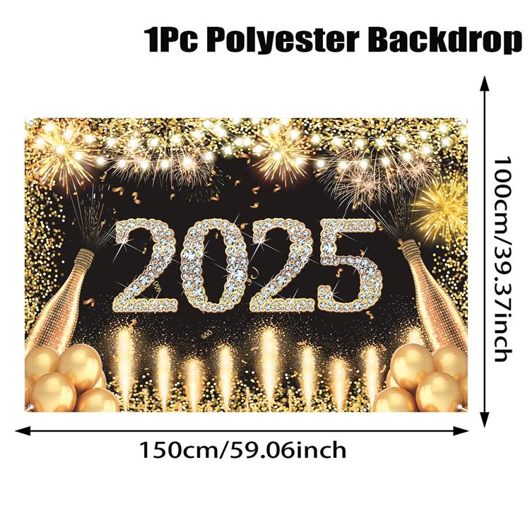2025 Frohes Neues Jahr Hintergründe für Weihnachts-Fotografie Deko Hintergrund Feuerwerk Feiern Party Familie Poster Fotostudio