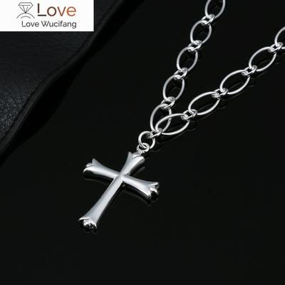 Fashion 925 Stamped Silver Classic Cross Necklace for Women Luxury Designer Jewelry Wedding Party Christmas Gifts