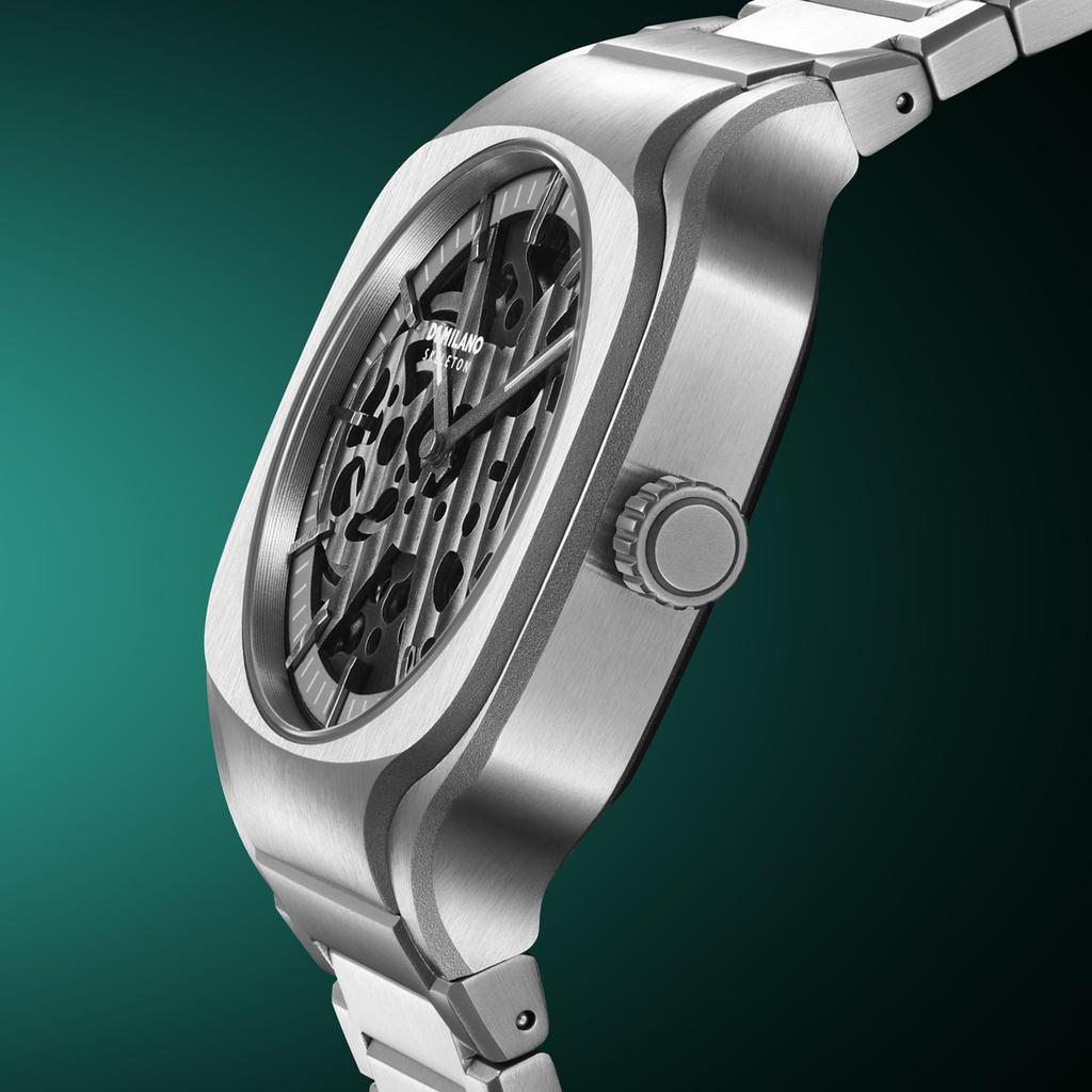 Authorized Distributor D1 Milano Watch SLBJ01 Square Skeleton Gray Depth 37mm Stainless Steel Strap [D1 MILANO] Men's