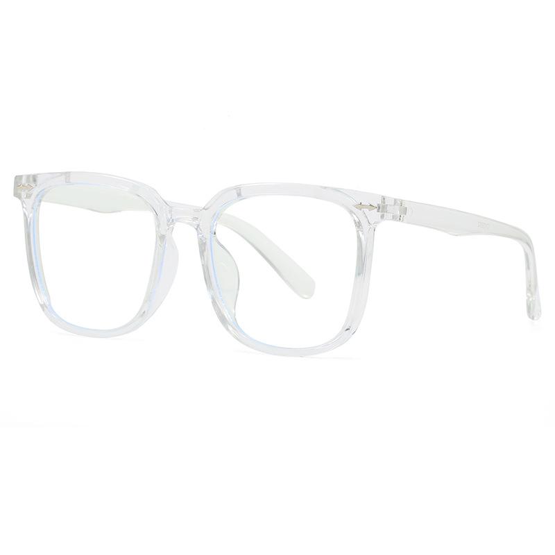 Fashion Black Frame Anti-blue Glasses Men's Ultra-light Square Big Face Thin Trend Plain Light Glasses Frame Trendy Women