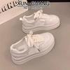 First Layer Cowhide~ Genuine Leather Thick-soled Heightening Little White Shoes Children's 2025 Spring and Summer Breathable Mesh Casual Sports