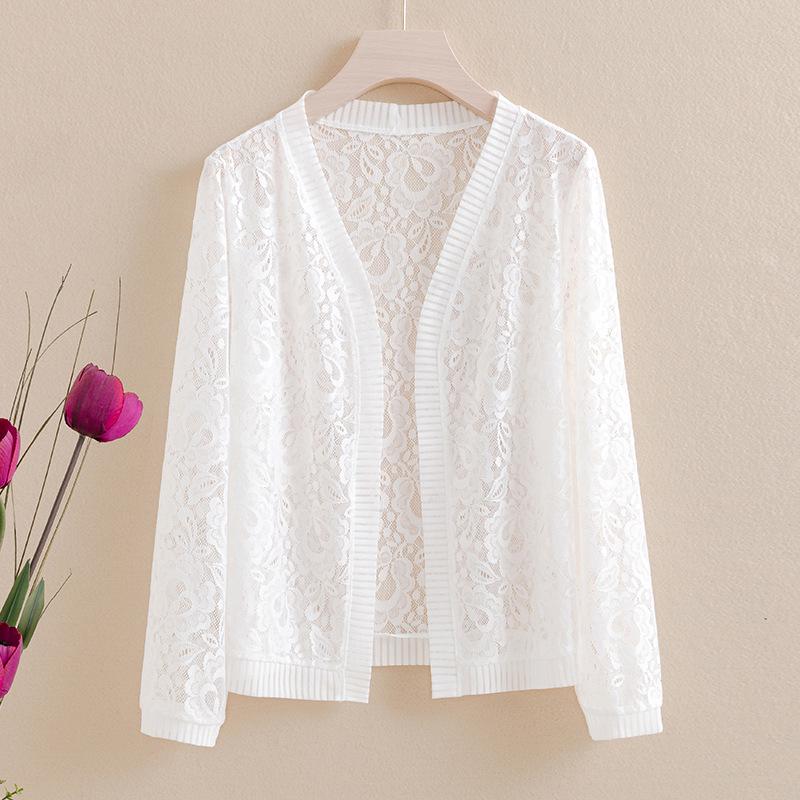 Peacock Lace Cardigan with Three-Quarter Sleeves