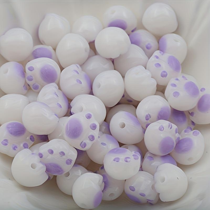 20pcs 12mm Super Cute Cat Paw Acrylic Beads Jewelry Making DIY Creative Bracelet Necklace Craft Supplies