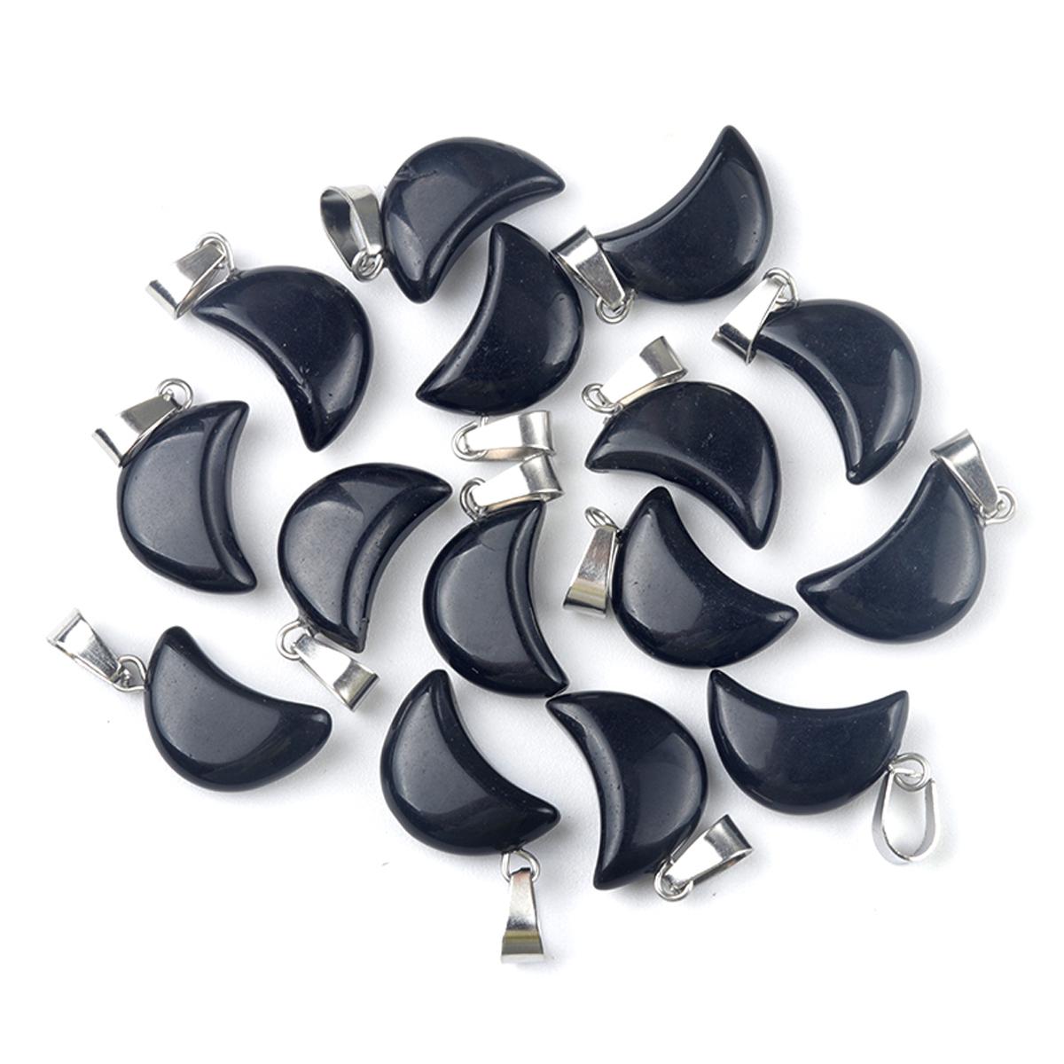 

5 шт./упак. натуральный кристалл драгоценный камень кулон в форме луны подвески для изготовления ювелирных изделий DIY аксессуары унисекс 18x12 мм 5Pcs/18x12mm