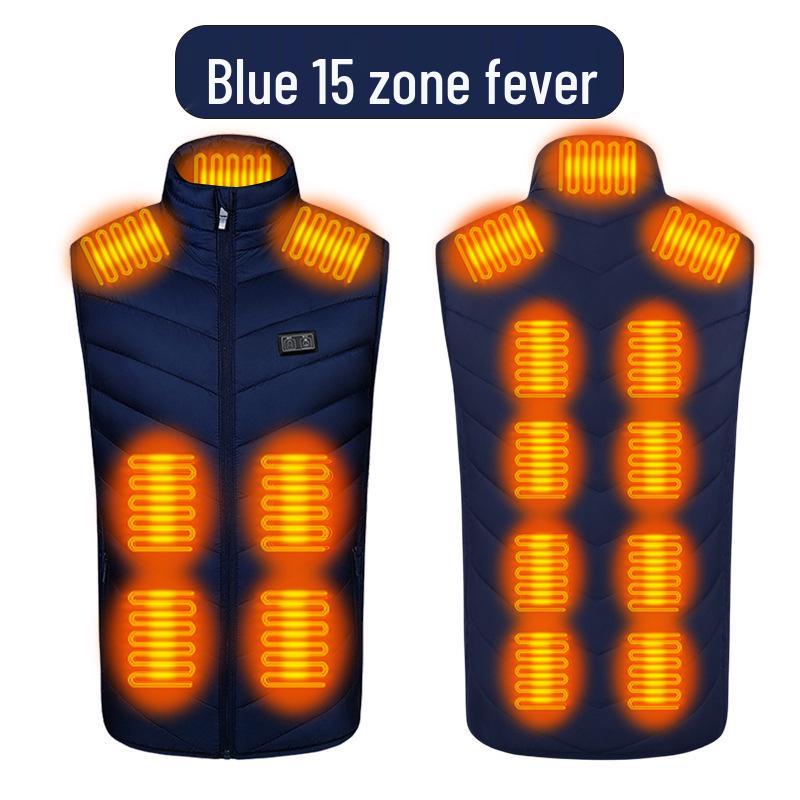 Unisex Smart Heated Vest with Temperature Control - Winter Warmth, Cotton, Plus Size
