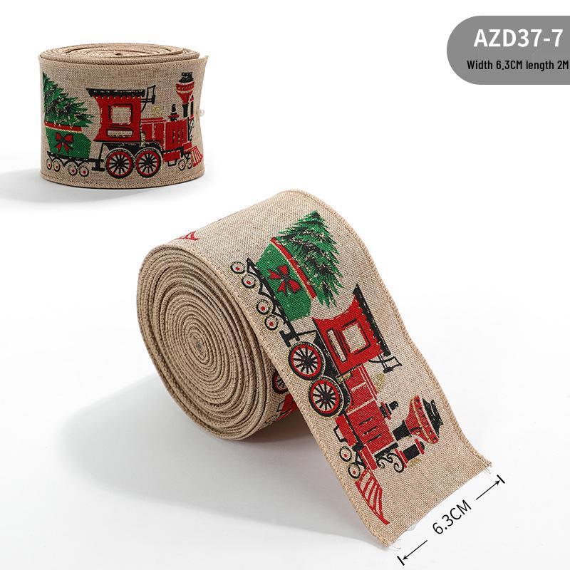New Christmas Snowflake Linen Ribbon Bow Decoration